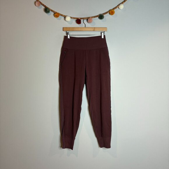 Athleta Venice Velvet Stripe Jogger in Antique Burgundy - Picture 2 of 7
